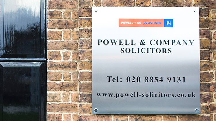 Nameplate - Powell & Co South East London Solicitors Woolwich SE18